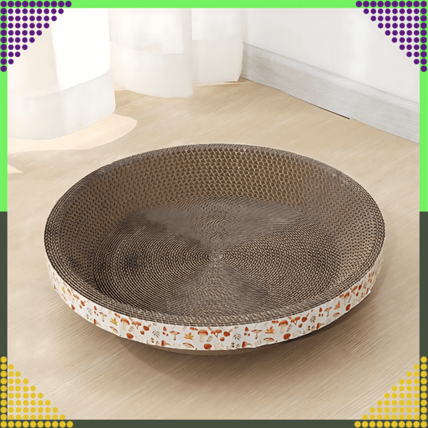 Round Cardboard Cat Scratcher Bowl Bed 30 cm for Scratching