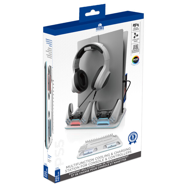 Freaks And Geeks - RGB Cooling and Charging Station - PS5 / PS5 Slim (White)