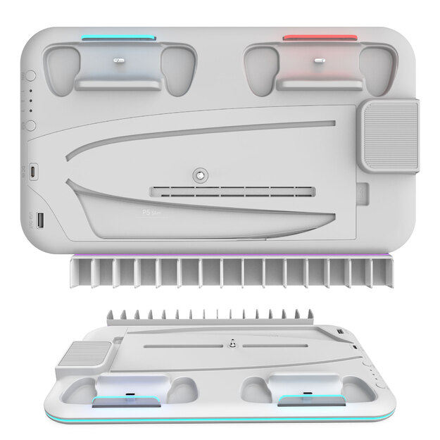 Freaks And Geeks - RGB Cooling and Charging Station - PS5 / PS5 Slim (White)