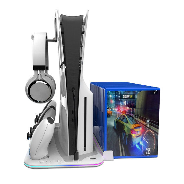 Freaks And Geeks - RGB Cooling and Charging Station - PS5 / PS5 Slim (White)