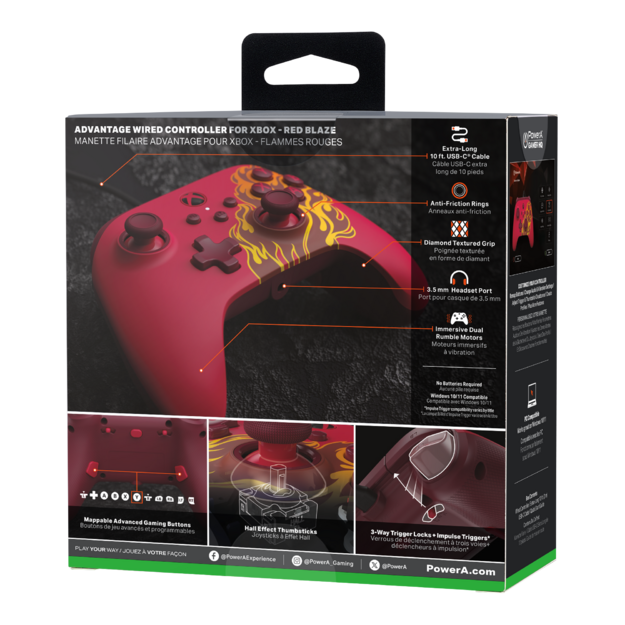 PowerA - Advantage Wired Controller - Red Blaze