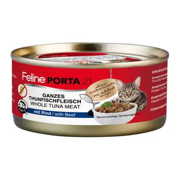 Porta21 - Feline Whole Tuna Meat with Beef - 156 g