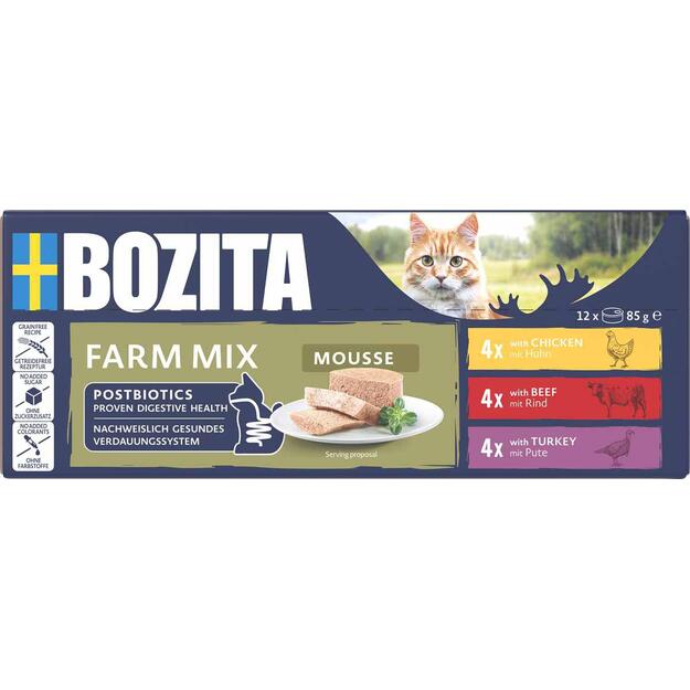 Bozita - Mousse Mixed Farm - 12x 85g