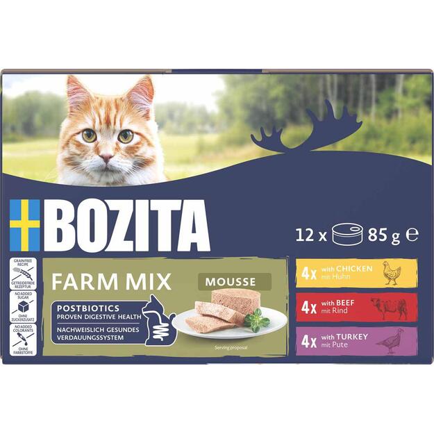 Bozita - Mousse Mixed Farm - 12x 85g