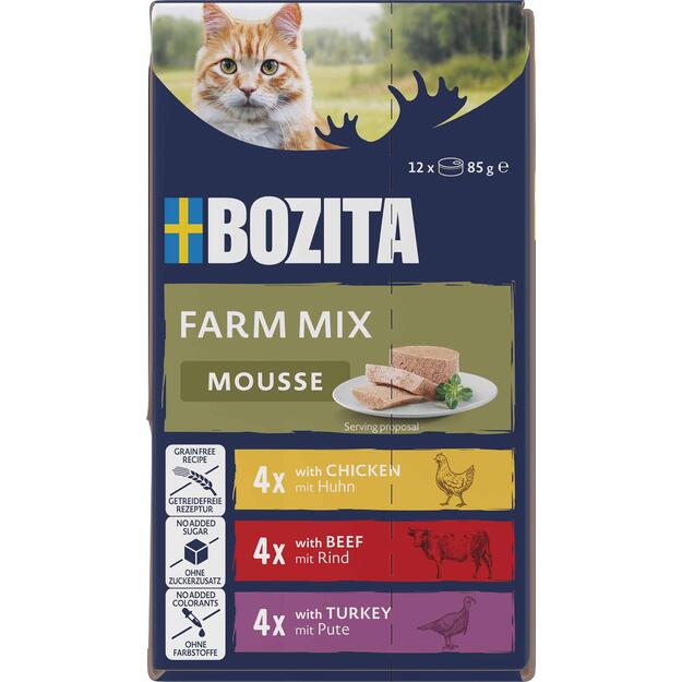 Bozita - Mousse Mixed Farm - 12x 85g
