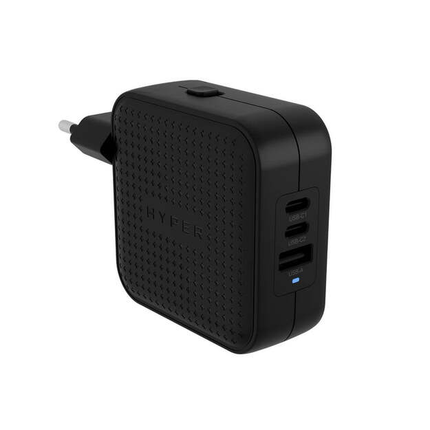 Hyper - HyperJuice 70W USB-C GaN Travel Charger (3C+1A) - Black
