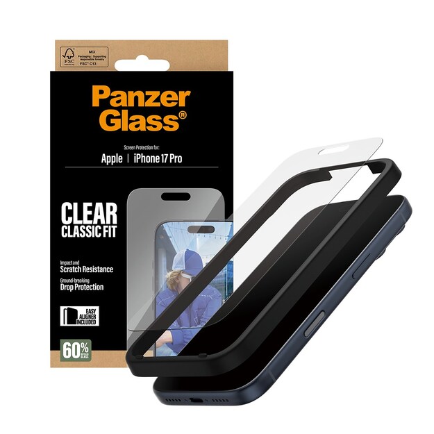 PanzerGlass - Screen Protector iPhone 17 Pro/Classic Fit w. EasyAligner