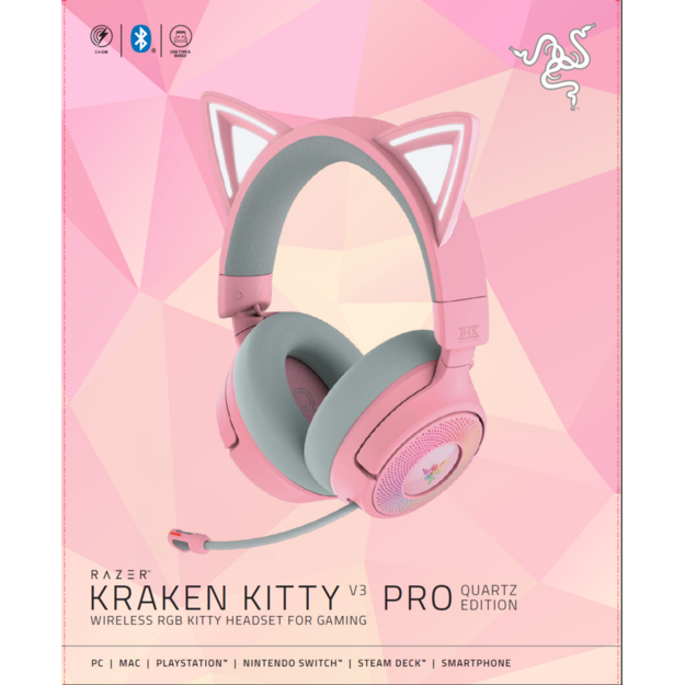 Razer - Kraken Kitty V3 Pro - Quartz