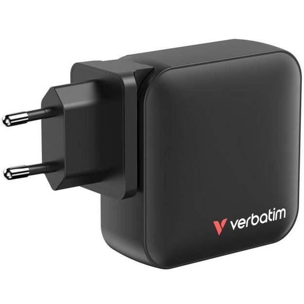 Verbatim - Mini GaN Charger 165W 4 Port US plug with EU and UK adaptors