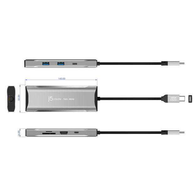 J5create - 4k60 Elite Usb-C 10gbps Mini Dock