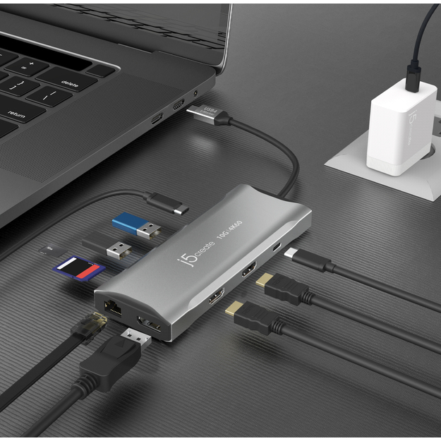 J5create - 4K60 Elite USB-C Triple-Monitor 10Gbps Mini Dock