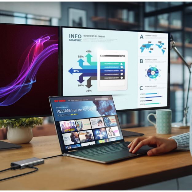 J5create - 4K60 Elite USB-C Triple-Monitor 10Gbps Mini Dock