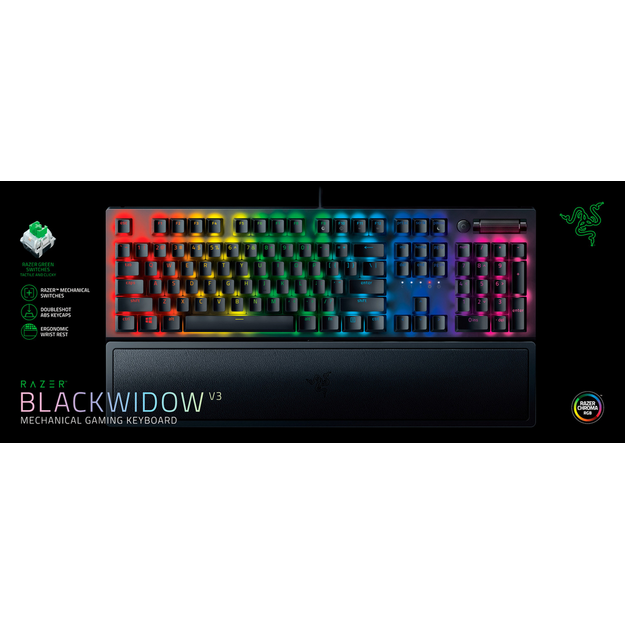 Razer - Blackwidow V3 - Mechanical Gaming Keyboard (Yellow Switches) Nordic