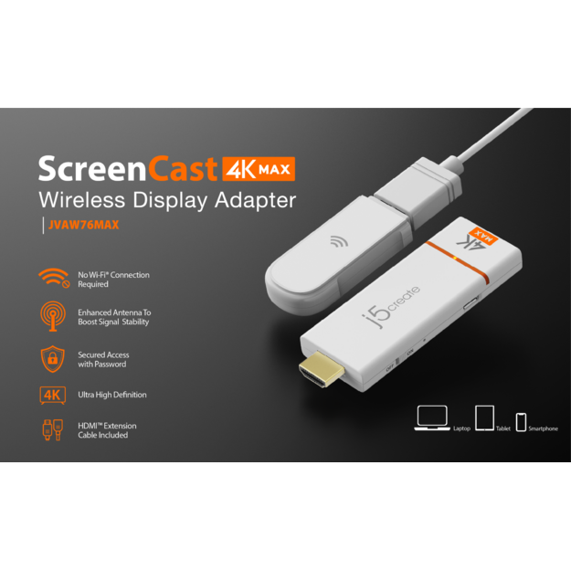 J5create - Screencast 4K Max Wireless Display Adapter