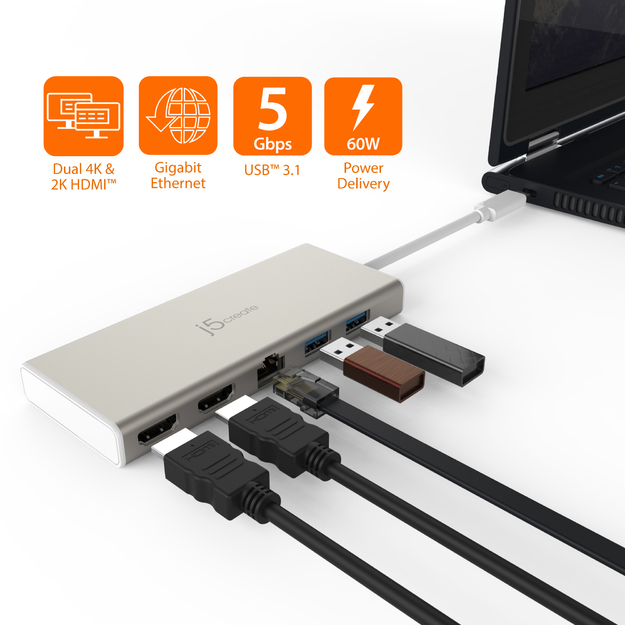 J5create - USB-C Dual HDMI Multi Dock