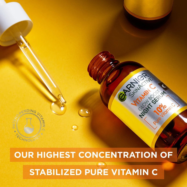 Garnier - SkinActive Vitamin C - 10% Glow Boost Night Serum - 30 ml