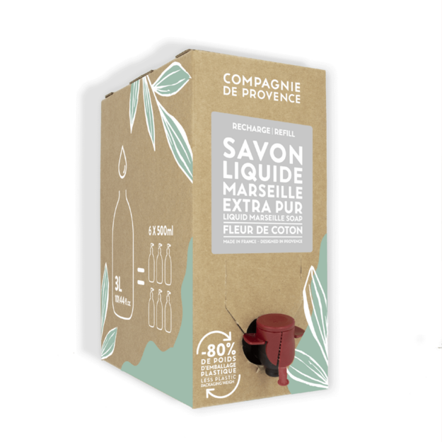Compagnie De Provence - Liquid Marseille Soap Refill Cotton Flower 3 l (CDPSL03LCO)