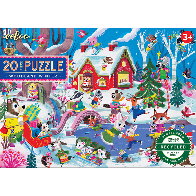 EEBOO - Puzzle 20 pcs - Woodland winter - (EPZWW20)