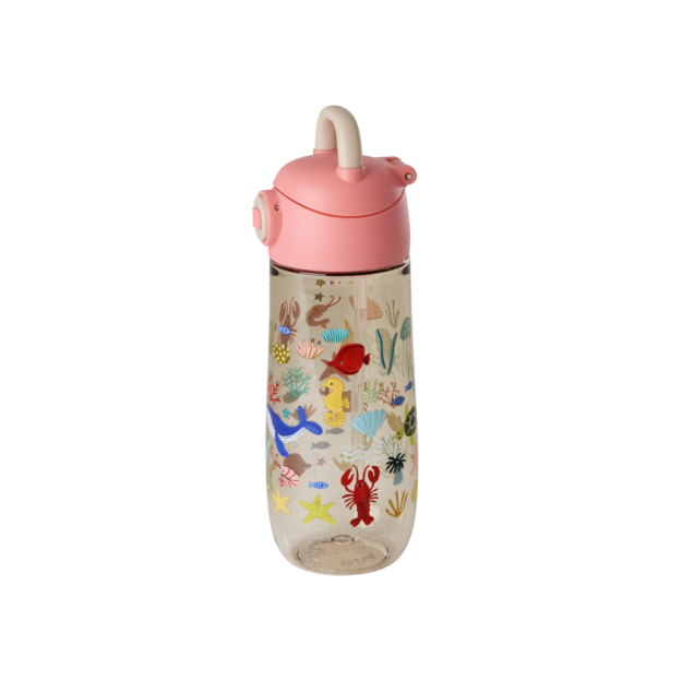 Rice - Plastic Kids Drinking Bottle with Coral Ocean Print - 550 ml (PLBOT-OCEI)