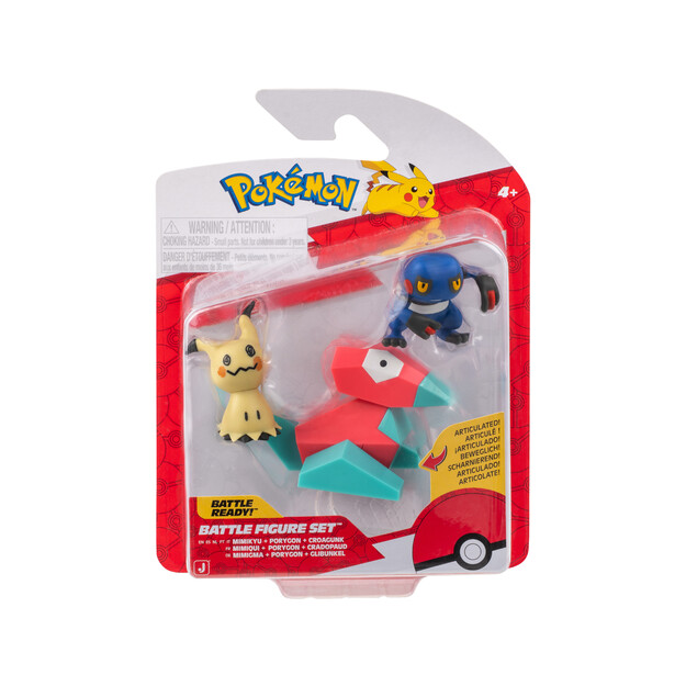Pokémon - Battle Figure 3 pack - Mimikyu, Porygon & Croagunk (PKW4091)