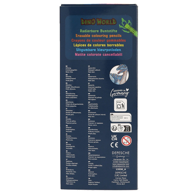 Dino World - Erasable Colouring Pencils - (0413530)