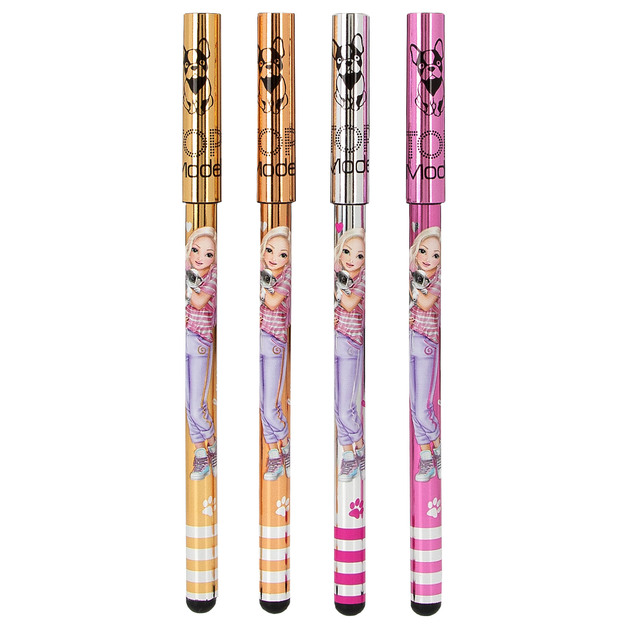 Topmodel - Glitter Gel Metallic Pen Set - Gold, Silver, Bronze, Rose Gold (0412744)