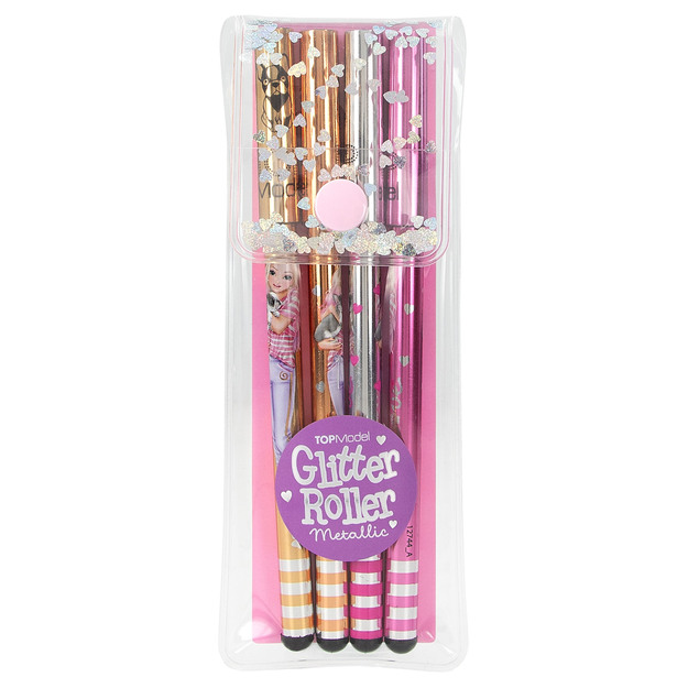 Topmodel - Glitter Gel Metallic Pen Set - Gold, Silver, Bronze, Rose Gold (0412744)
