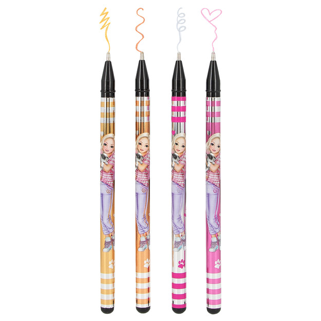 Topmodel - Glitter Gel Metallic Pen Set - Gold, Silver, Bronze, Rose Gold (0412744)