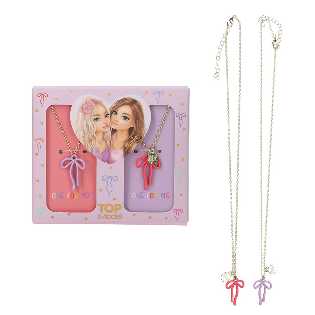 Topmodel - BFF Necklace Set With Bow - 40 cm + 5 cm adjustable chain