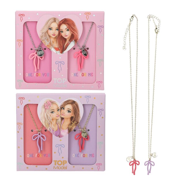Topmodel - BFF Necklace Set With Bow - 40 cm + 5 cm adjustable chain