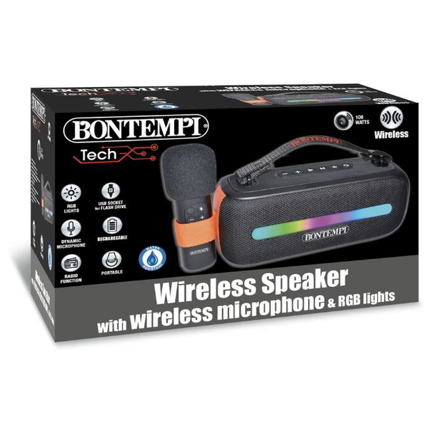 Bontempi - Wireless Speaker w. Microphone and Light Effects (491050)