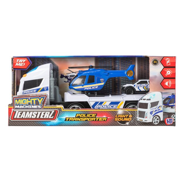 Teamsterz - Mighty Machines Small Light and Sound Police Heli Transporter