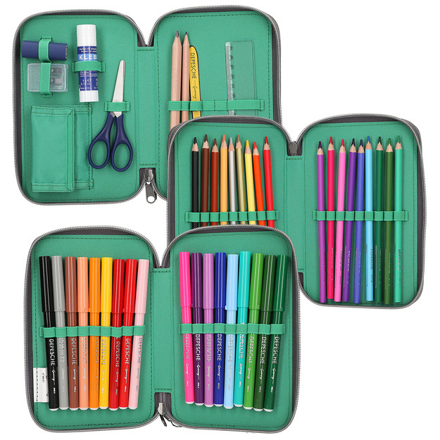 Dino World - Adventure World Triple Pencil Case LED PANTHER - Dark Grey