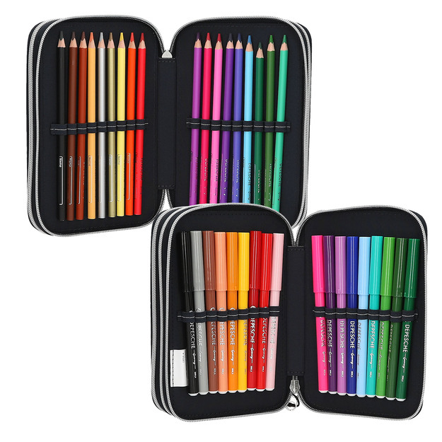 Dino World - Action World Triple Pencil Case Gaming - Dark Blue