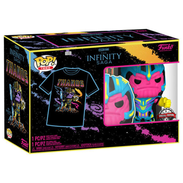 Funko POP - Boxed Tee - Marvel - Thanos(Blacklight) - M (63601)