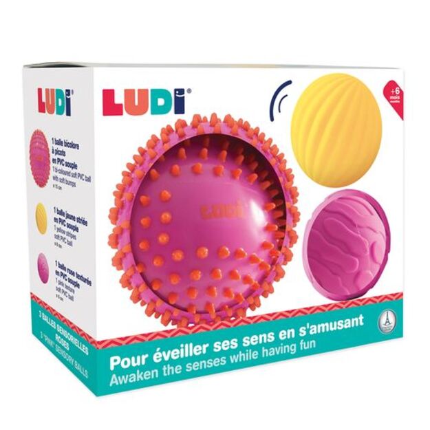 Ludi - Sensory ball set - pink - LU30022