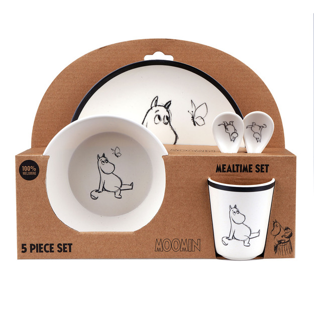 Moomin - 100% Melamine 5 Pcs Package (Plate, Bowl, Tumbler, 2 Spoons) (800037)