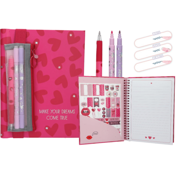 Trend - PENfection Notebook with Pen Set - Heart - Bright Red and Pink (413890)