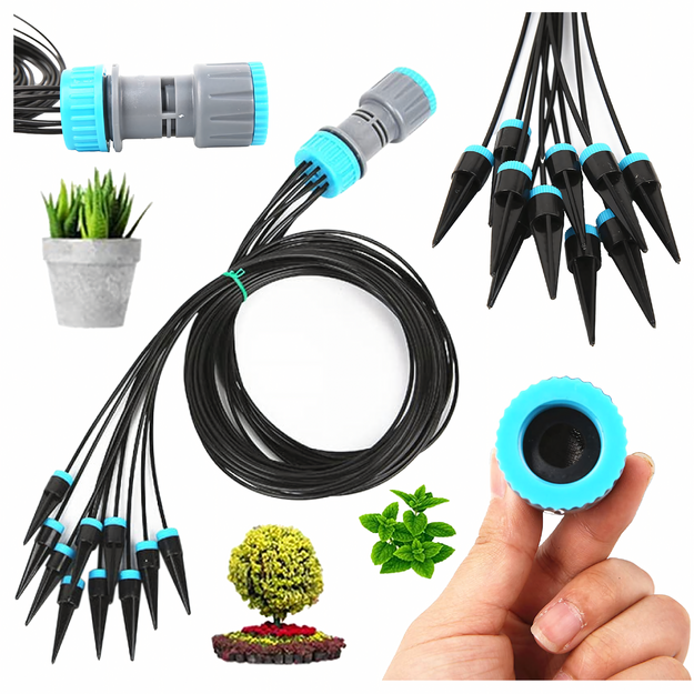 Automatinė lašelinė laistymo sistema sodo augalams ir žolėms