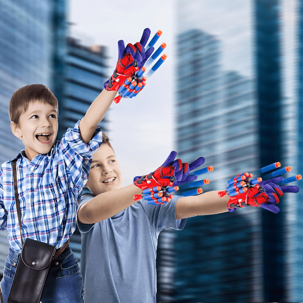 Spiderman Rękawica Wyrzutnia Sieć Strzelająca Rękawiczka + 20 Strzałek 14
