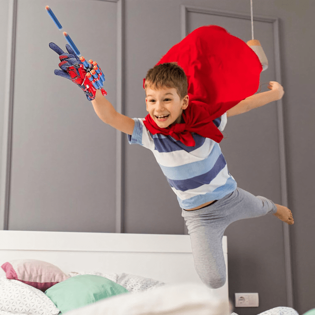 Spiderman Rękawica Wyrzutnia Sieć Strzelająca Rękawiczka + 20 Strzałek 13