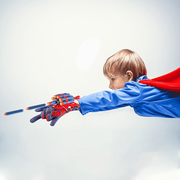 Spiderman Rękawica Wyrzutnia Sieć Strzelająca Rękawiczka + 20 Strzałek 12