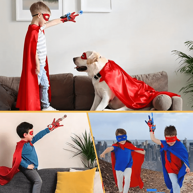 Spiderman Rękawica Wyrzutnia Sieć Strzelająca Rękawiczka + 20 Strzałek 7