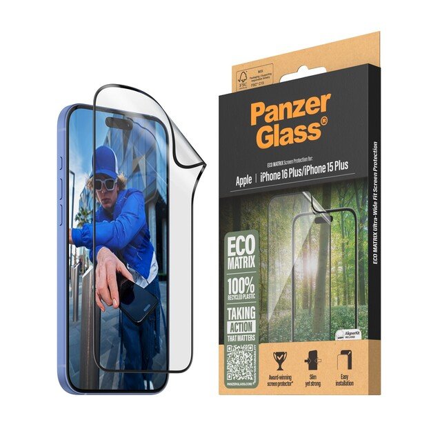 PanzerGlass - Screen Protection MATRIX - iPhone 16 Plus - Ultra Wide Fit