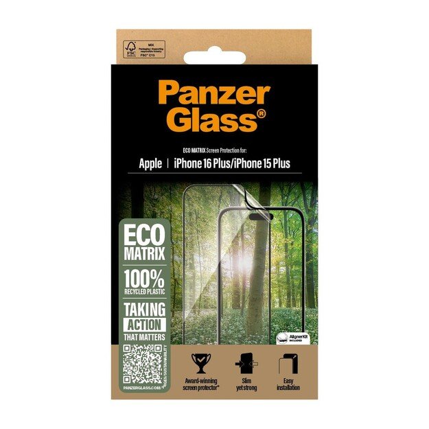 PanzerGlass - Screen Protection MATRIX - iPhone 16 Plus - Ultra Wide Fit