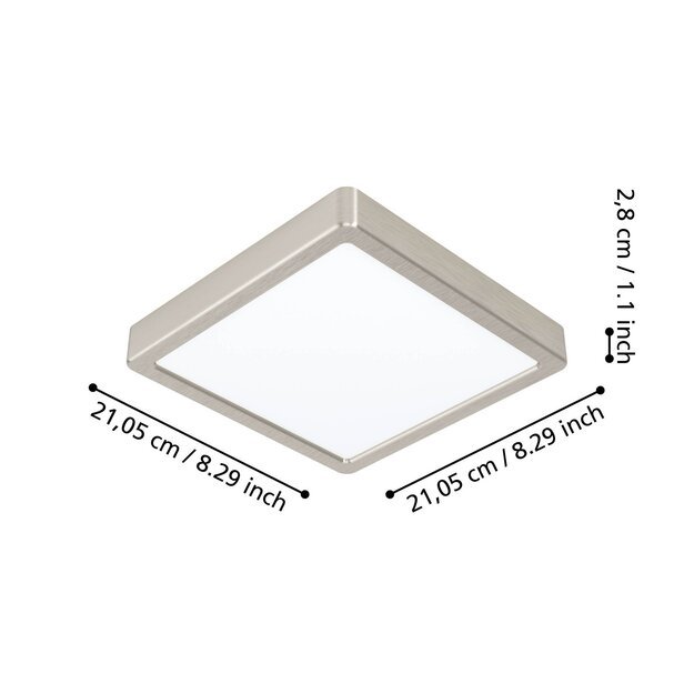 EGLO - Fueva-Z ceiling lamp brushed steel 21x21 - TW - Zigbee, Bluetooth 1