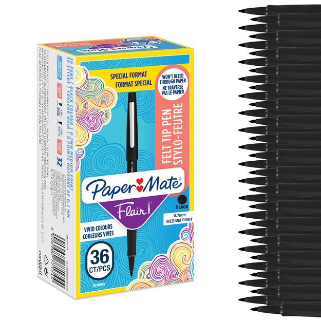 Paper Mate - Flair Felt Tip Pens - Black - 36 Count 7