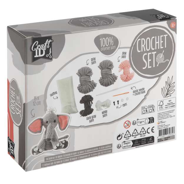 Craft ID - Crochet kit Elephant (CR1733) 1