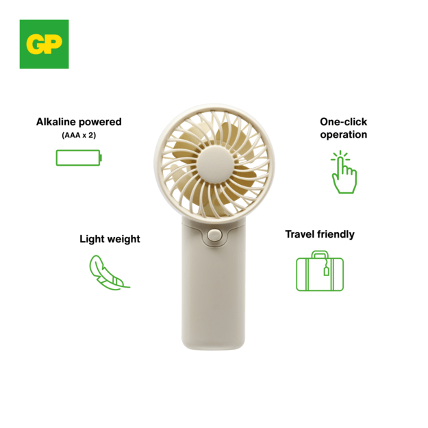 GP - Ultra Alkaline 12xAA + 12xAAA batteries + hand fan 6