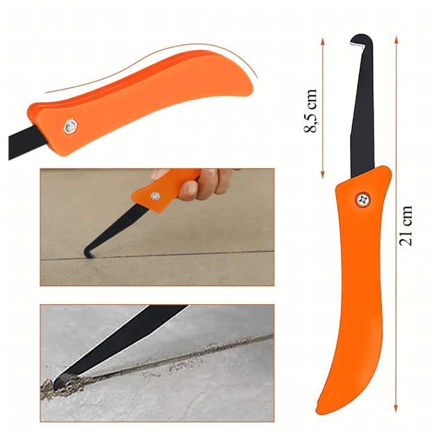 Kabliukinis gremžtukas skiediniui šalinti Silikoninės plytelių siūlės 21 cm